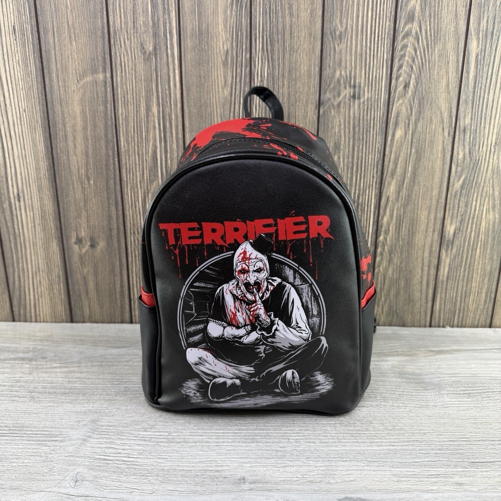 Terrifier Art The Clown Terror Threads Mini Backpack Black Red Horror Movie Bag